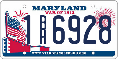 MD license plate 1BH6928