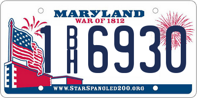 MD license plate 1BH6930