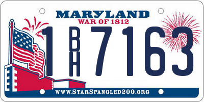 MD license plate 1BH7163