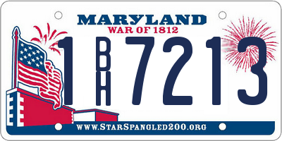 MD license plate 1BH7213