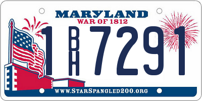 MD license plate 1BH7291