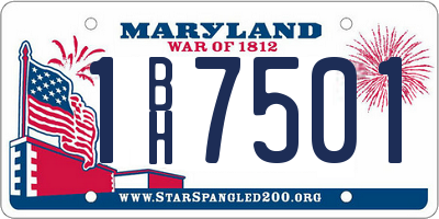 MD license plate 1BH7501