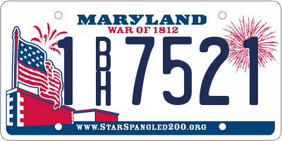 MD license plate 1BH7521