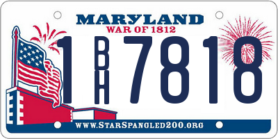 MD license plate 1BH7818