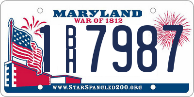 MD license plate 1BH7987