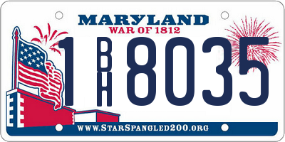 MD license plate 1BH8035
