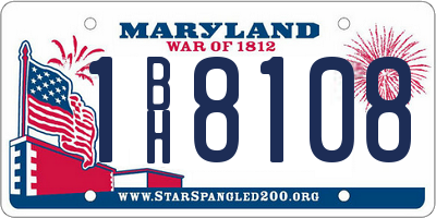 MD license plate 1BH8108