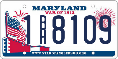 MD license plate 1BH8109