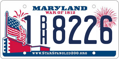 MD license plate 1BH8226
