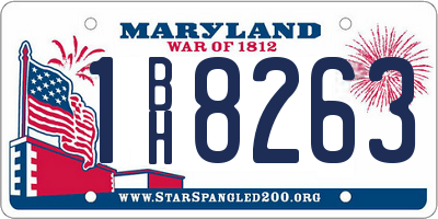 MD license plate 1BH8263