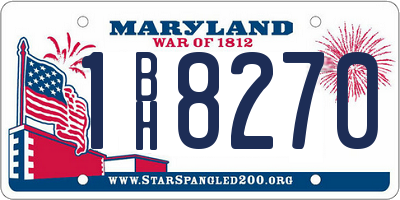 MD license plate 1BH8270