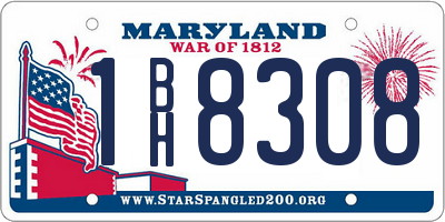 MD license plate 1BH8308