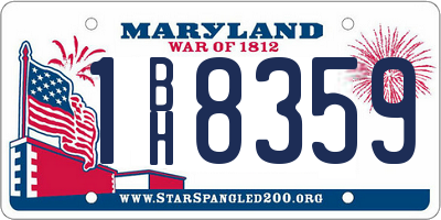 MD license plate 1BH8359