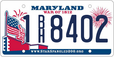 MD license plate 1BH8402