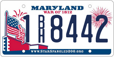 MD license plate 1BH8442