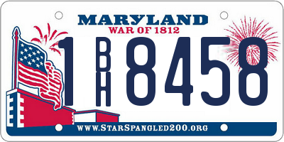 MD license plate 1BH8458