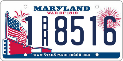 MD license plate 1BH8516