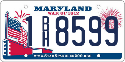 MD license plate 1BH8599