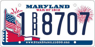 MD license plate 1BH8707