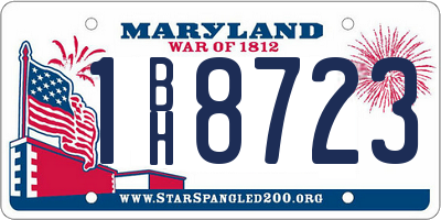 MD license plate 1BH8723