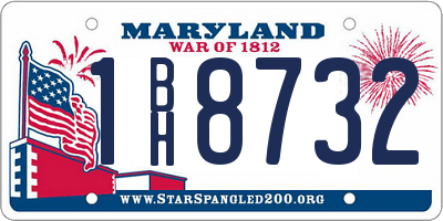 MD license plate 1BH8732