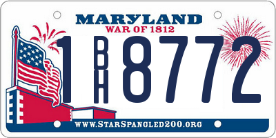 MD license plate 1BH8772