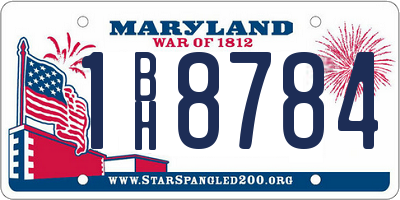 MD license plate 1BH8784