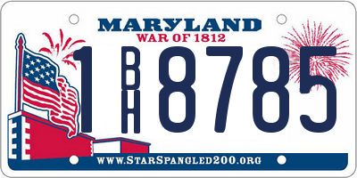 MD license plate 1BH8785