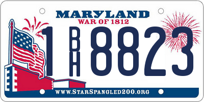 MD license plate 1BH8823