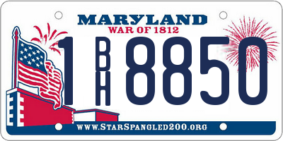 MD license plate 1BH8850