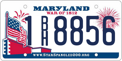 MD license plate 1BH8856