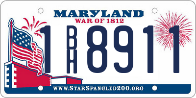 MD license plate 1BH8911