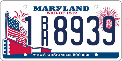 MD license plate 1BH8939
