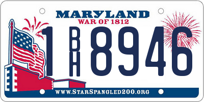 MD license plate 1BH8946