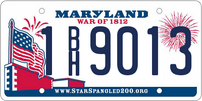 MD license plate 1BH9013