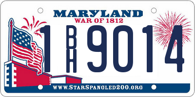MD license plate 1BH9014