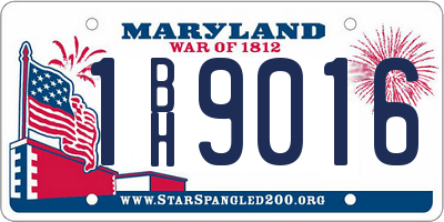 MD license plate 1BH9016