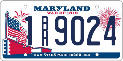 MD license plate 1BH9024