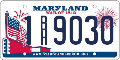 MD license plate 1BH9030