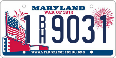 MD license plate 1BH9031