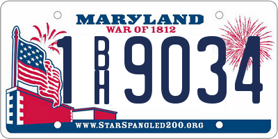 MD license plate 1BH9034