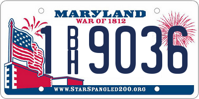 MD license plate 1BH9036