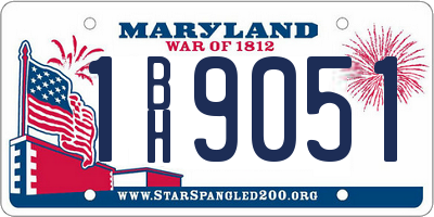 MD license plate 1BH9051