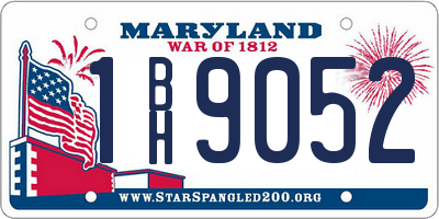 MD license plate 1BH9052