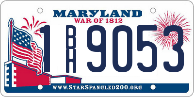 MD license plate 1BH9053