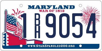 MD license plate 1BH9054