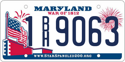 MD license plate 1BH9063