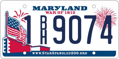 MD license plate 1BH9074