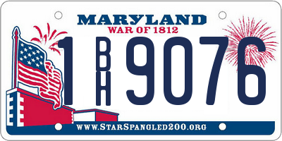 MD license plate 1BH9076