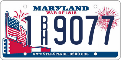 MD license plate 1BH9077